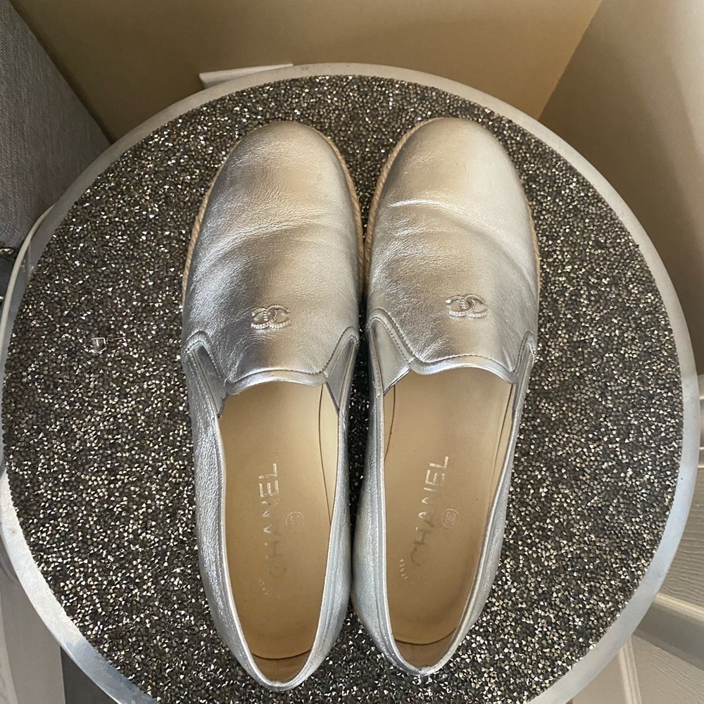 Chanel Authentic Metallic Silver Size 41
